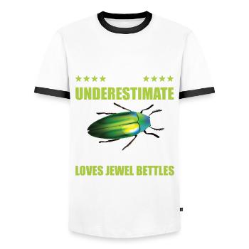 Magnificent beetle lover girl - Men's Ringer Shirt - white/black - Front - AI Model Female 172 light (172cm) & AI Model Male 178 dark (178cm)
