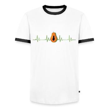 Papaya - Men's Ringer Shirt - white/black - Front - AI Model Female 172 light (172cm) & AI Model Male 178 dark (178cm)