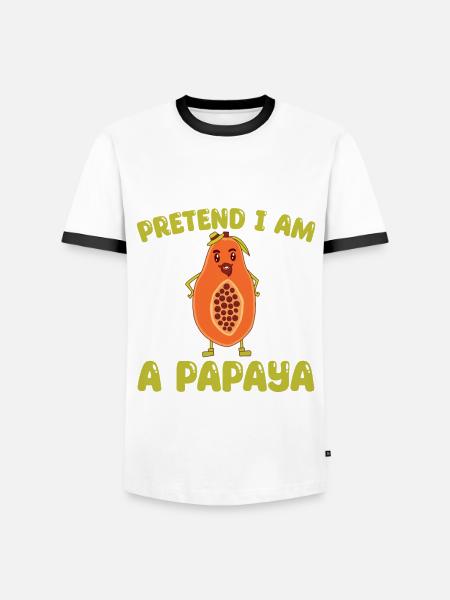 Papaya - Men's Ringer Shirt - white/black