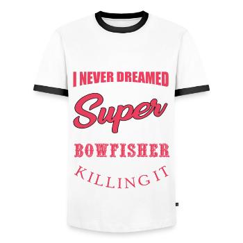 Bow fishermen - Men's Ringer Shirt - white/black - Front - AI Model Female 172 light (172cm) & AI Model Male 178 dark (178cm)