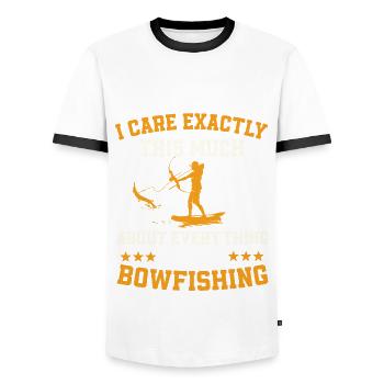 Bogenfischen Spruch - Männer Kontrast-T-Shirt - Weiß/Schwarz - Vorne - AI Model Female 172 light (172cm) & AI Model Male 178 dark (178cm)