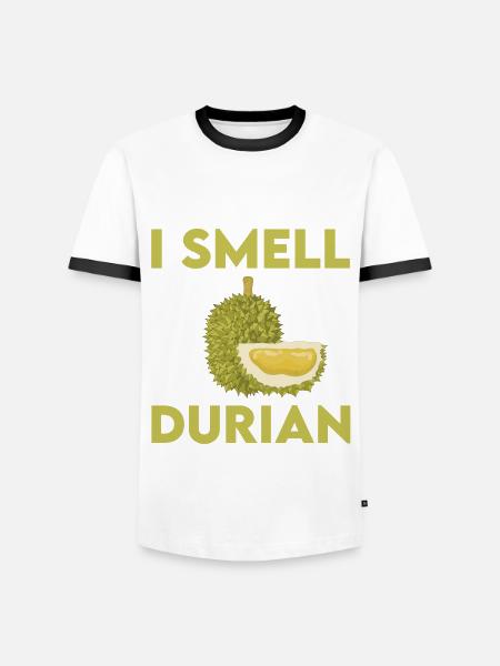 I smell durian - Men's Ringer Shirt - white/black