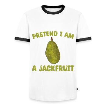 Jackfruit - Men's Ringer Shirt - white/black - Front - AI Model Female 172 light (172cm) & AI Model Male 178 dark (178cm)