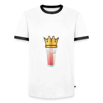 Lychee Juice King - Men's Ringer Shirt - white/black - Front - AI Model Female 172 light (172cm) & AI Model Male 178 dark (178cm)