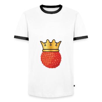 Lychee King - Men's Ringer Shirt - white/black - Front - AI Model Female 172 light (172cm) & AI Model Male 178 dark (178cm)