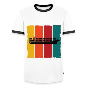 Porte-conteneurs - T-shirt contrasté Homme - blanc/noir - Devant - AI Model Female 172 light (172cm) & AI Model Male 178 dark (178cm)