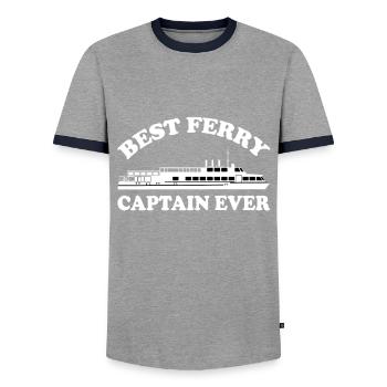 Meilleur capitaine de ferry de tous les temps - T-shirt contrasté Homme - gris/marine  - Devant - AI Model Female 172 light (172cm) & AI Model Male 178 light (178cm)