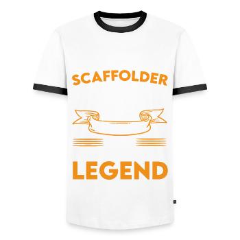 Scaffolding Legend - Men's Ringer Shirt - white/black - Front - AI Model Female 172 light (172cm) & AI Model Male 178 dark (178cm)