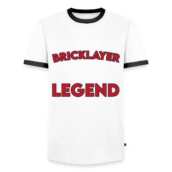 Maurer Legende - Männer Kontrast-T-Shirt - Weiß/Schwarz - Vorne - AI Model Female 172 light (172cm) & AI Model Male 178 dark (178cm)