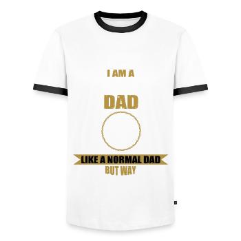Funny Mason Papa T-Shirt - Men's Ringer Shirt - white/black - Front - AI Model Female 172 light (172cm) & AI Model Male 178 dark (178cm)