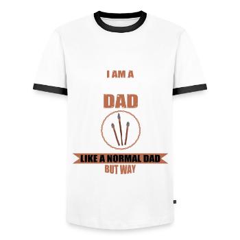 Stone Carving Dad Outfit Stone Carver Tools For - Men's Ringer Shirt - white/black - Front - AI Model Female 172 light (172cm) & AI Model Male 178 dark (178cm)