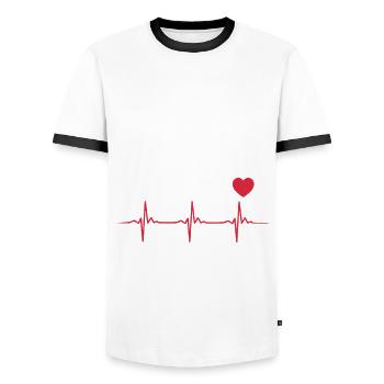 Cpr instructors - Men's Ringer Shirt - white/black - Front - AI Model Female 172 light (172cm) & AI Model Male 178 dark (178cm)