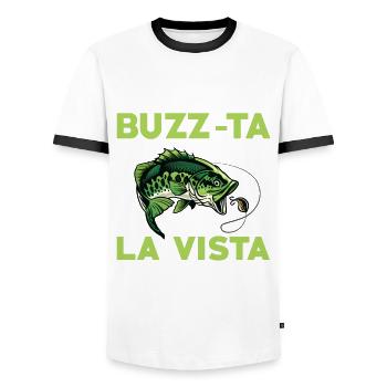 Buzz-ta La Vista Pêche à la perche - T-shirt contrasté Homme - blanc/noir - Devant - AI Model Female 172 light (172cm) & AI Model Male 178 dark (178cm)