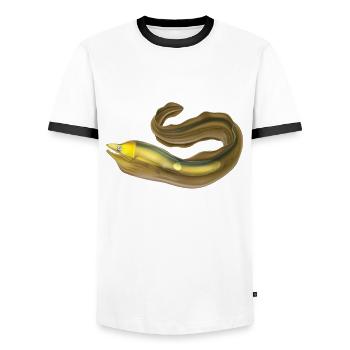 Murène pour garçons - T-shirt contrasté Homme - blanc/noir - Devant - AI Model Female 172 light (172cm) & AI Model Male 178 dark (178cm)
