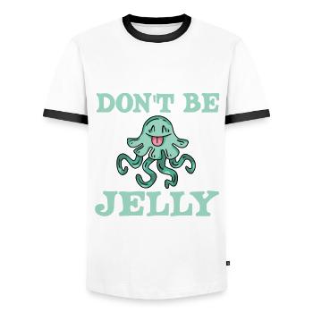 Lustige Quallen Sind Kein Gelee - Männer Kontrast-T-Shirt - Weiß/Schwarz - Vorne - AI Model Female 172 light (172cm) & AI Model Male 178 dark (178cm)