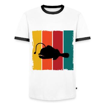 Monkfish Silhouette - Men's Ringer Shirt - white/black - Front - AI Model Female 172 light (172cm) & AI Model Male 178 dark (178cm)
