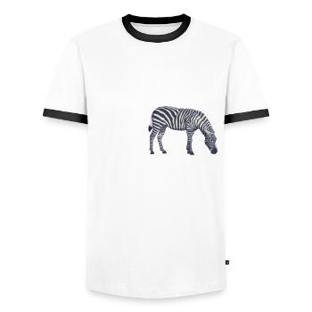 Liebe Zebras - Männer Kontrast-T-Shirt - Weiß/Schwarz - Vorne - AI Model Female 172 light (172cm) & AI Model Male 178 dark (178cm)