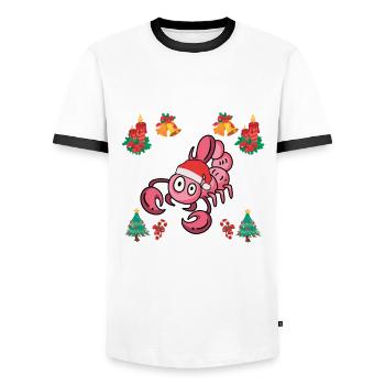 Skorpion Weihnachten - Männer Kontrast-T-Shirt - Weiß/Schwarz - Vorne - AI Model Female 172 light (172cm) & AI Model Male 178 dark (178cm)