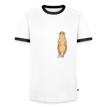 Dear Meerkats - Men's Ringer Shirt - white/black - Front - AI Model Female 172 light (172cm) & AI Model Male 178 dark (178cm)