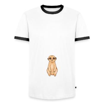 Funny meerkat outfit - Men's Ringer Shirt - white/black - Front - AI Model Female 172 light (172cm) & AI Model Male 178 dark (178cm)