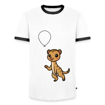 Sweet meerkat - Men's Ringer Shirt - white/black - Front - AI Model Female 172 light (172cm) & AI Model Male 178 dark (178cm)