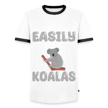 Funny Koala T-Shirt - Men's Ringer Shirt - white/black - Front - AI Model Female 172 light (172cm) & AI Model Male 178 dark (178cm)