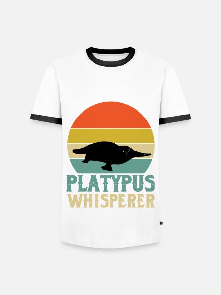 Platypus-whisperer-designign - Men's Ringer Shirt - white/black