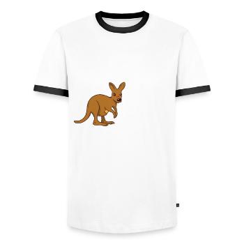 Funny Kangaroo Saying - Men's Ringer Shirt - white/black - Front - AI Model Female 172 light (172cm) & AI Model Male 178 dark (178cm)
