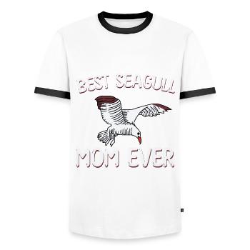 Meilleure mère de mouettes de tous les temps - T-shirt contrasté Homme - blanc/noir - Devant - AI Model Female 172 light (172cm) & AI Model Male 178 dark (178cm)