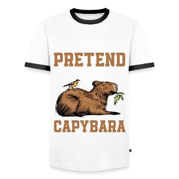 Tu So, Als Wäre Ich Ein Capybara - Männer Kontrast-T-Shirt - Weiß/Schwarz - Vorne - AI Model Female 172 light (172cm) & AI Model Male 178 dark (178cm)