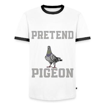 Pretend I Am A Dove - Men's Ringer Shirt - white/black - Front - AI Model Female 172 light (172cm) & AI Model Male 178 dark (178cm)