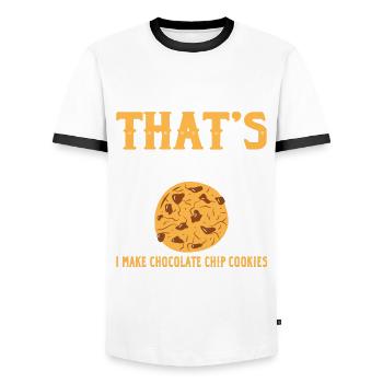 Baking chocolate chip cookies - Men's Ringer Shirt - white/black - Front - AI Model Female 172 light (172cm) & AI Model Male 178 dark (178cm)