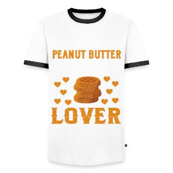Lovers of peanut butter cookies - Men's Ringer Shirt - white/black - Front - AI Model Female 172 light (172cm) & AI Model Male 178 dark (178cm)