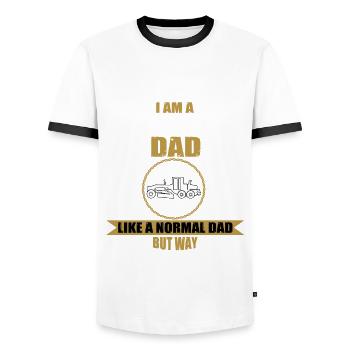 Funny Grader Driver Dad - Men's Ringer Shirt - white/black - Front - AI Model Female 172 light (172cm) & AI Model Male 178 dark (178cm)