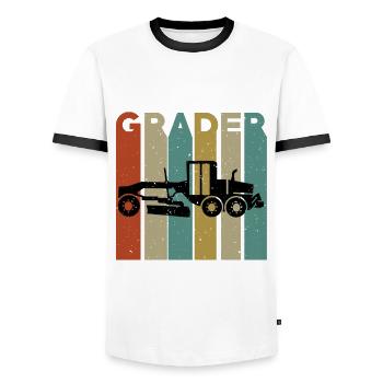 Grader Retro Design - Männer Kontrast-T-Shirt - Weiß/Schwarz - Vorne - AI Model Female 172 light (172cm) & AI Model Male 178 dark (178cm)