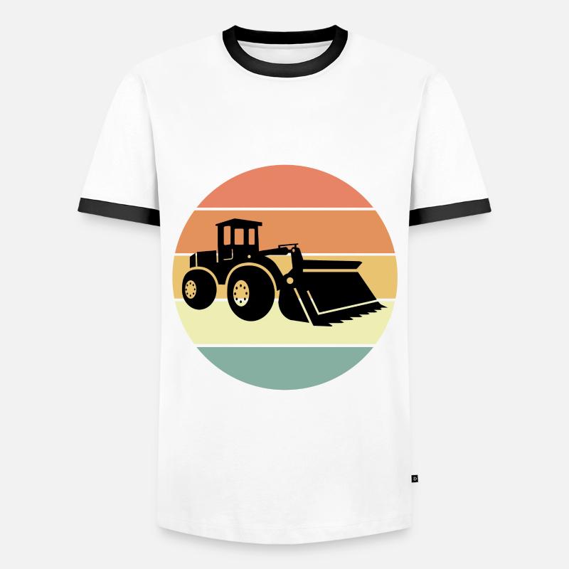 Retro Wheel Loader Design - Men's Ringer Shirt - white/black
