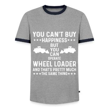 Toller Radlader Spruch - Männer Kontrast-T-Shirt - Grau/Navy  - Vorne - AI Model Female 172 light (172cm) & AI Model Male 178 light (178cm)