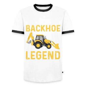 Backhoe loader legend - Men's Ringer Shirt - white/black - Front - AI Model Female 172 light (172cm) & AI Model Male 178 dark (178cm)