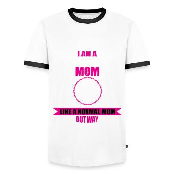 Backhoe loader mom gift for women - Men's Ringer Shirt - white/black - Front - AI Model Female 172 light (172cm) & AI Model Male 178 dark (178cm)