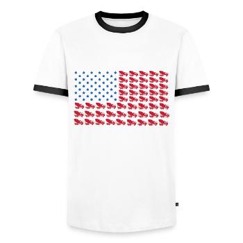 Mélangeur de camions aux États-Unis - T-shirt contrasté Homme - blanc/noir - Devant - AI Model Female 172 light (172cm) & AI Model Male 178 dark (178cm)