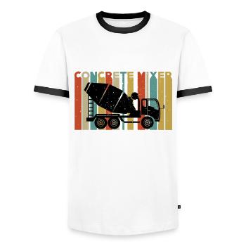 Retro-beton-lkw - Männer Kontrast-T-Shirt - Weiß/Schwarz - Vorne - AI Model Female 172 light (172cm) & AI Model Male 178 dark (178cm)