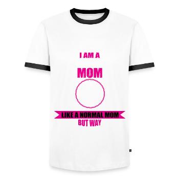 Backhoe loader mom gift for women - Men's Ringer Shirt - white/black - Front - AI Model Female 172 light (172cm) & AI Model Male 178 dark (178cm)