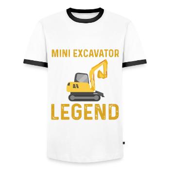 excavator legend - Men's Ringer Shirt - white/black - Front - AI Model Female 172 light (172cm) & AI Model Male 178 dark (178cm)