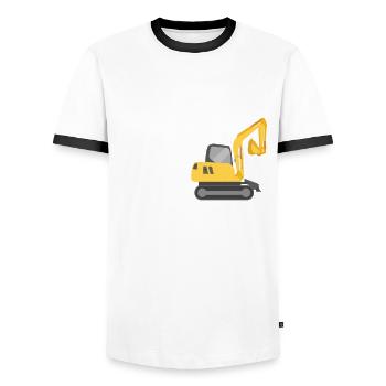 Dear excavators - Men's Ringer Shirt - white/black - Front - AI Model Female 172 light (172cm) & AI Model Male 178 dark (178cm)