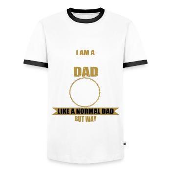 Funny excavator dad - Men's Ringer Shirt - white/black - Front - AI Model Female 172 light (172cm) & AI Model Male 178 dark (178cm)