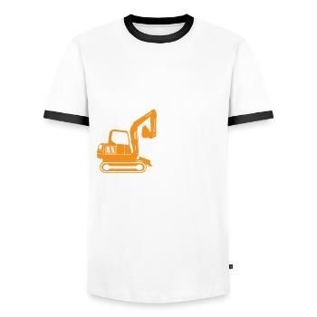 Funny Excavator Lovers Design - Men's Ringer Shirt - white/black - Front - AI Model Female 172 light (172cm) & AI Model Male 178 dark (178cm)