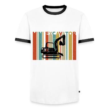 Great excavator shirt - Men's Ringer Shirt - white/black - Front - AI Model Female 172 light (172cm) & AI Model Male 178 dark (178cm)