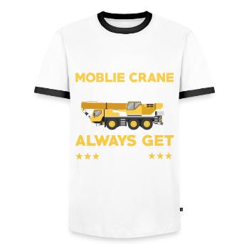 Lustiger Mobilkranfahrer Spruch - Männer Kontrast-T-Shirt - Weiß/Schwarz - Vorne - AI Model Female 172 light (172cm) & AI Model Male 178 dark (178cm)