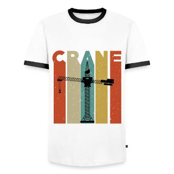 Crane - Men's Ringer Shirt - white/black - Front - AI Model Female 172 light (172cm) & AI Model Male 178 dark (178cm)