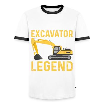 Excavator Legend - Men's Ringer Shirt - white/black - Front - AI Model Female 172 light (172cm) & AI Model Male 178 dark (178cm)